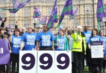 One of the many demonstrations to defend the NHS against the government’s Health & Social Care Bill