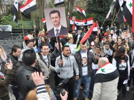 Syrian People Stand Fast Against Western-Backed Terrorists Syrians in London show their support for President Assad