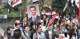 Syrians in London show their support for President Assad