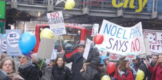 Demonstration in Wood Green, north London on January 28 this year against the forcing of Academy status on schools