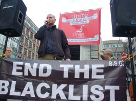 Steve Kelly addressing the Unite national demonstration on November 9th last year