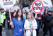 Part of the BMA march against the Health and Social Care Bill becoming law – the BMA at their Annual Representative Meeting earlier this year called for the resignation of Health Secretary Lansley