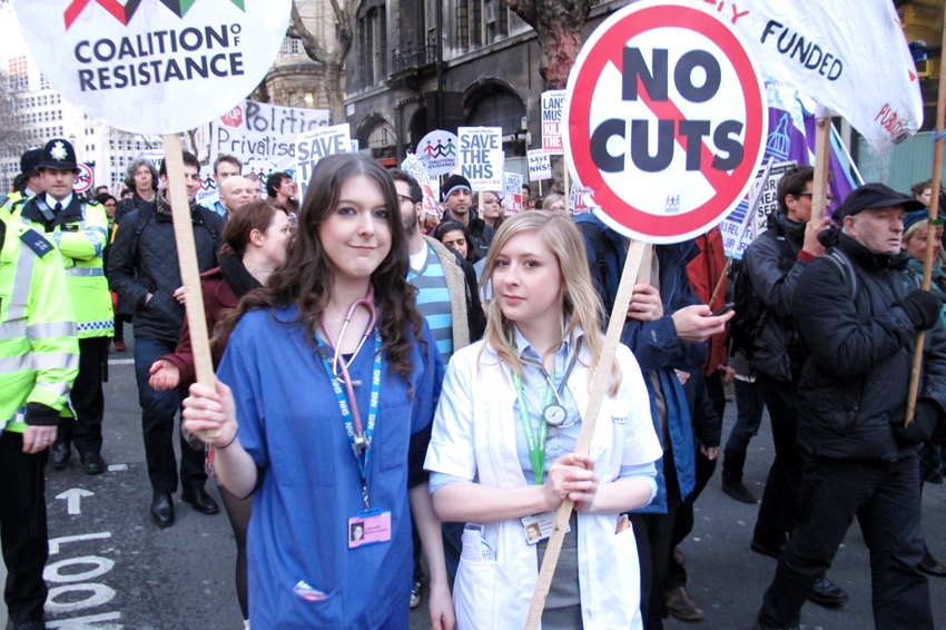 Part of the BMA march against the Health and Social Care Bill becoming law – the BMA at their Annual Representative Meeting earlier this year called for the resignation of Health Secretary Lansley