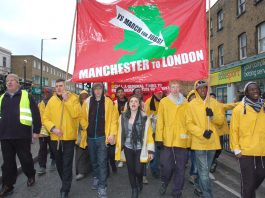 Manchester to London YS March for Jobs for Youth on November 21 2010 in east London