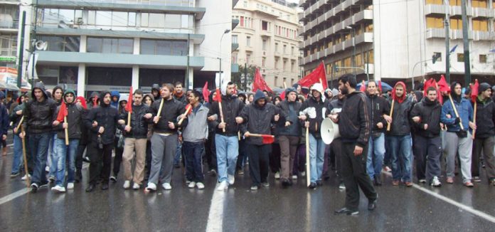 Greek youth march against austerity and police state measures such as the pogrom on migrant workers and their families