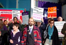 London Met demonstration fighting against cuts – it now faces closure with over 2,000 of its foreign students under 60 days notice of deportation