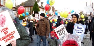 Up and down the country parents, teachers and pupils are marching to defend state education against the coalition’s ‘Free School’ bonanza for the rich, and the big business dominated academies