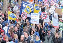 Teachers on the pensions strike with a message for Tory education secretary Michael Gove