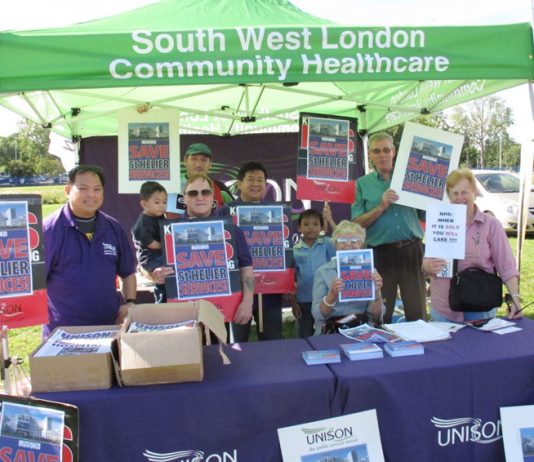 A lively Unison South West London Community Healthcare branch stall at the ‘St Helier  Picnic with a Purpose’