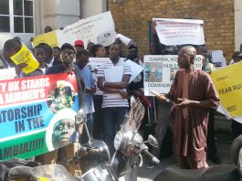 Rally near Downing Street on September 4 against the executions of death row inmates in Gambia