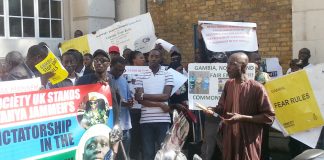 Rally near Downing Street on September 4 against the executions of death row inmates in Gambia