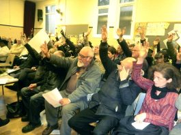 A unanimous vote in favour of the resolution from the 150-strong conference