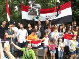 Syrian youth rally in London in support of President Assad and against imperialist intervention