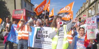 ‘We will win’ shouted marchers as they approached Charing Cross Hospital