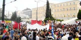 Syntagma Square rally in Athens last Tuesday opposing the visit of German Chancellor Merkel