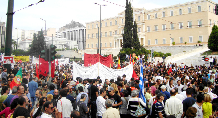 Syntagma Square rally in Athens last Tuesday opposing the visit of German Chancellor Merkel