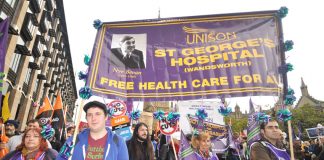 Health workers marched on the TUC demonstration on October 20th to defend free healthcare for all – now they are facing an avalanche of attacks and they are demanding the unions fight them
