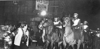 Mounted police charge striking Fleet Street printers at Wapping in the 1986-7 strike. The alliance of Murdoch, government and state against workers is now exposed