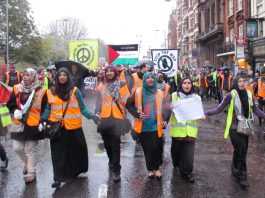 Large  numbers of young people took part in last Saturday’s demonstration in central London to give their full support to the Palestinian people
