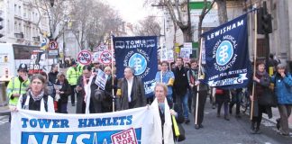 The BMA demonstrating in March to try and stop the Health and Social Care Bill from becoming law