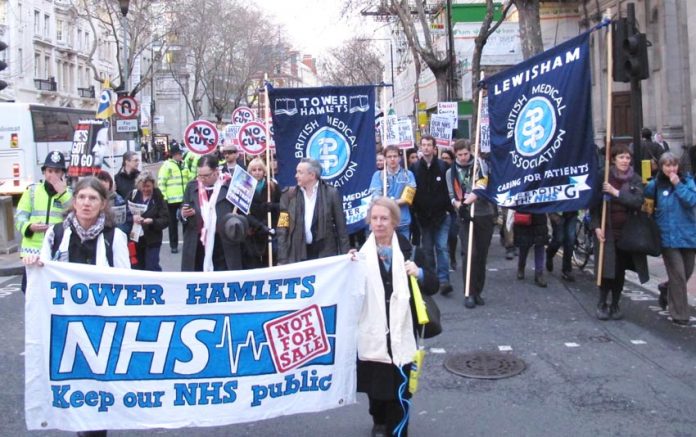 The BMA demonstrating in March to try and stop the Health and Social Care Bill from becoming law