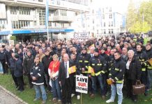 Firefighters rallied last month to set out their campaign against station closures and downgrades