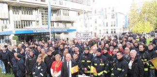 Firefighters rallied last month to set out their campaign against station closures and downgrades