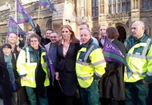 Manchester ambulance workers came to London yesterday determined to defeat plans to privatise the service