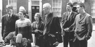 The Finucane family outside 10 Downing Street in 2000 when they saw Labour Prime Minister Blair and demanded a public enquiry into the murder of Pat Finucane