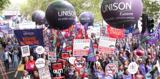 A section of the huge TUC march on October 20 through London against the Coalition’s attacks