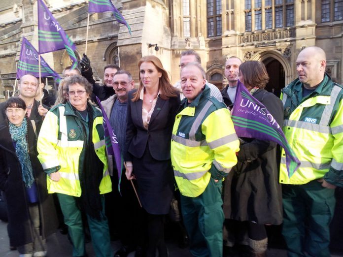 Manchester Ambulance workers lobbied parliament on December 10th against plans to privatise their service