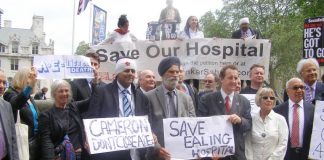 Two MPs, Stephen Pound and Andy Slaughter, on a lobby to stop the closure of four key District General Hospitals in west London