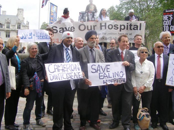 Two MPs, Stephen Pound and Andy Slaughter, on a lobby to stop the closure of four key District General Hospitals in west London