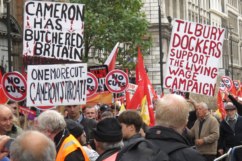 Cameron has earned intense hostility of workers with his savage cuts policy