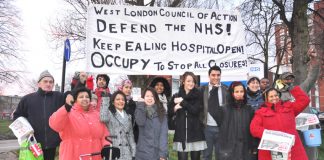Enthusiastic support yesterday morning for the West London Council of Action picket to keep Ealing Hospital open