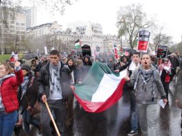 ‘THE POPULAR STRUGGLE WILL CONTINUE IN ITS FULL STRENGTH’ – 200 Palestinian activists evicted from E1 protest camp Youth in London marching last November to end the siege of Gaza