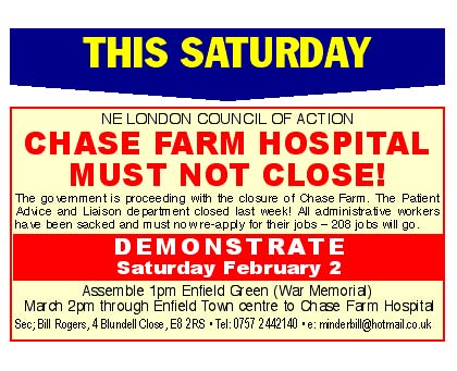Chase Farm Hospital Demonstration