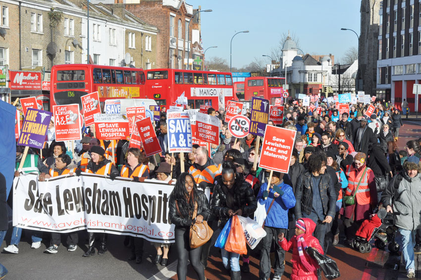 25,000 people marched in Lewisham on January 26 to save their hospital – they will be very angry at Hunt’s remarks that savage cuts will save 100 lives