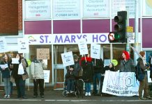 Demonstrators in Norwich demand Work Capability Assessments are ended and that the privateer ATOS company is sacked