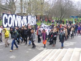 ‘This Occupation Is Hugely Inspiring To Staff’ Says Sussex Professor Students march through the campus their main banner displaying their hostility to capitalism and privatisation