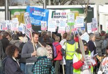 A section of Saturday’s rally in Hammersmith against the closure of Charing Cross and Hammersmith Hospital’s A&Es Photo credit: BETA LUCIANO