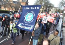 Lewisham BMA on the last big march on January 26 against the plans to close the hospital – their contracts are now under attack by the government