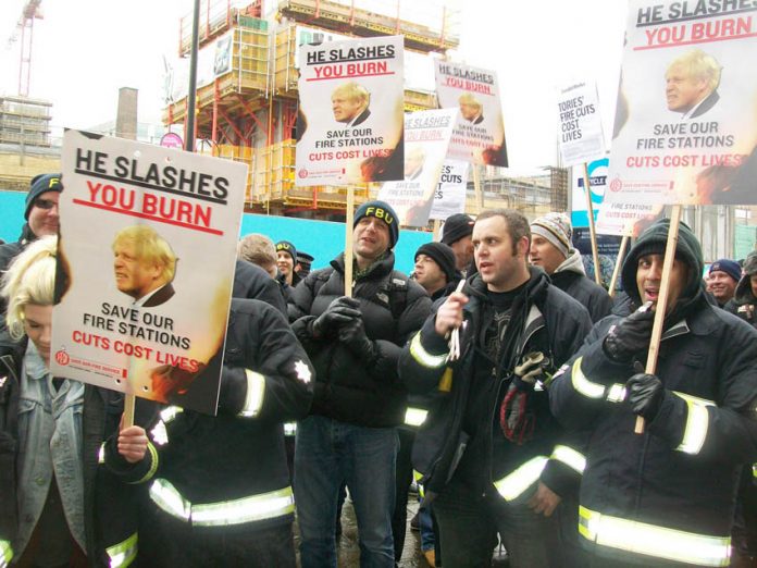 Firefighters lobbied the London Fire Authority showing their determination to defend the fire service against the most vicious attacks ever