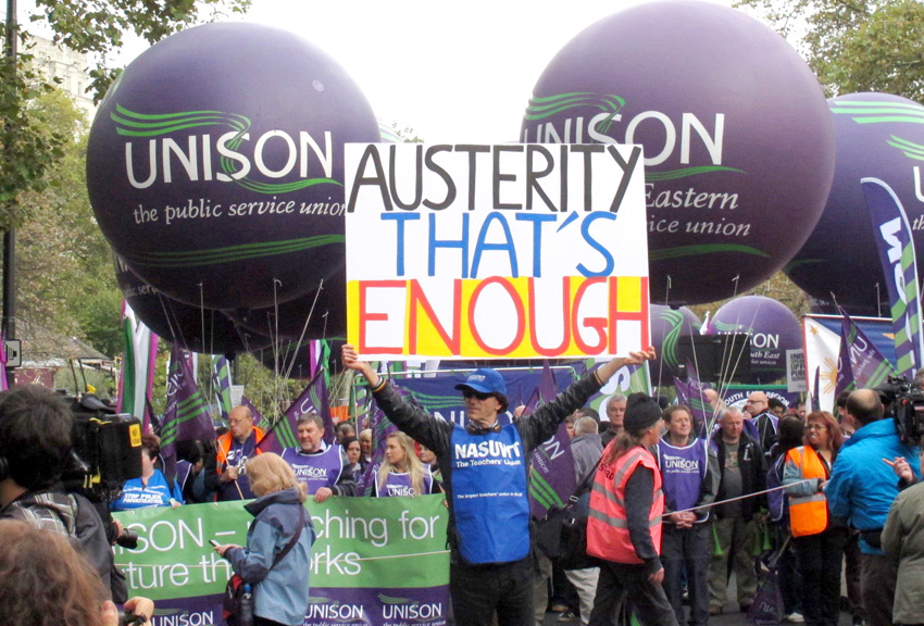 Last October’s TUC demonstration against the Coalition’s austerity cuts