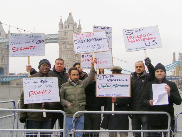 RMT security workers lobbied the Mayor of London against the bullying of its members on Monday