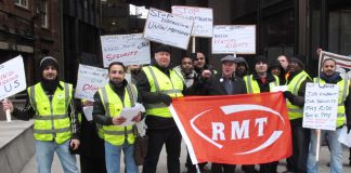 Travel Safe staff on strike against harassment and bullying of union members