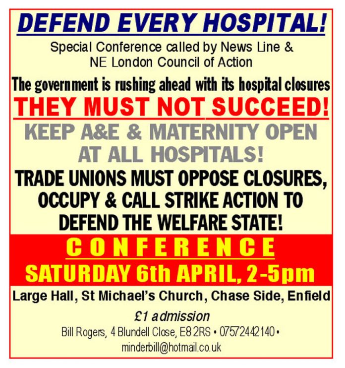 Defend Every Hospital Conference: 23 April