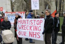 NHS campaigners from around the country lobbied Parliament against privatisation and cuts