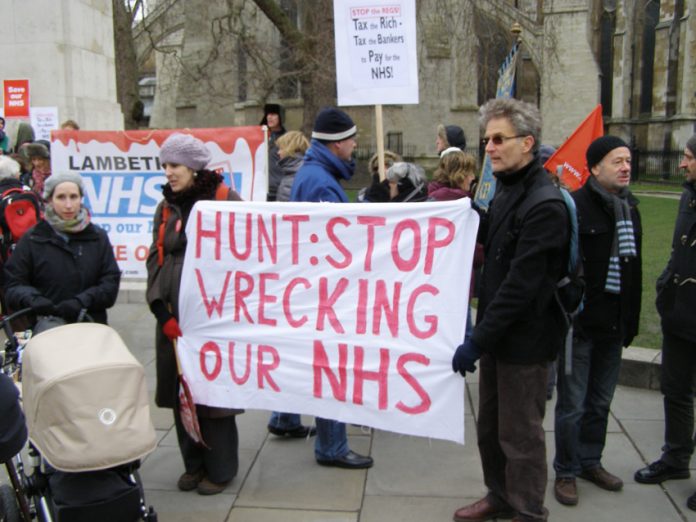 NHS campaigners from around the country lobbied Parliament against privatisation and cuts