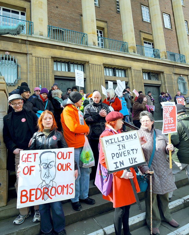 A section of Saturday’s Demonstration in Norwich against the ‘Bedroom Tax’ – see story page 3